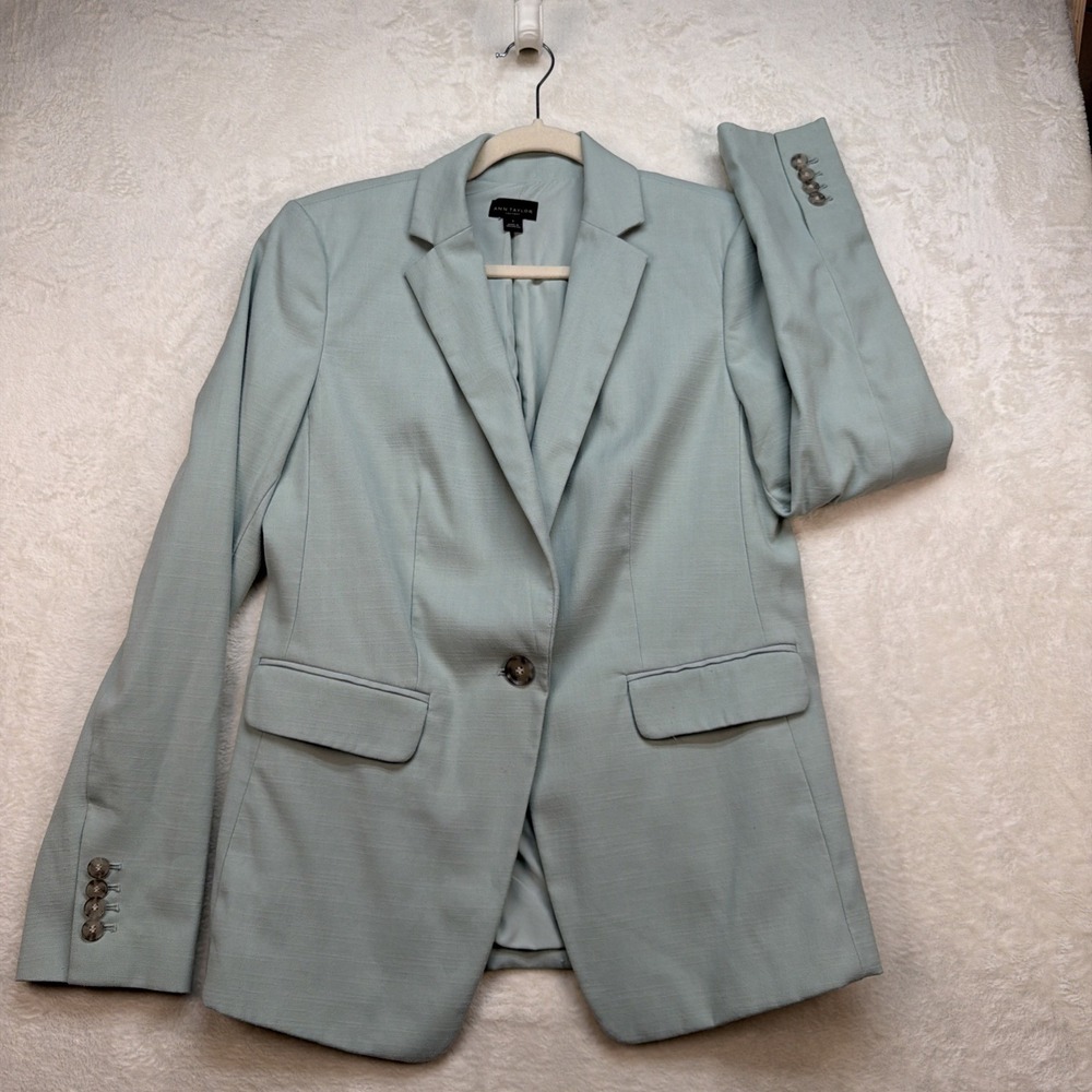 Ann Taylor‎ Blazer Womens 6 Tailored Office Workwear Career Jacket Green Spring